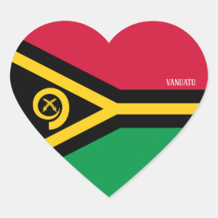 Vanuatu Flag Splendid Patriotic Herz-Aufkleber
