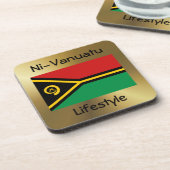 Vanuatu-Flag+Text-Untersetzer Getränkeuntersetzer (Linke Seite)