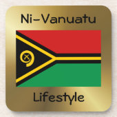 Vanuatu-Flag+Text-Untersetzer Getränkeuntersetzer (Vorderseite)