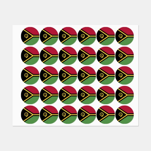 Vanuatu-Flagge Etiketten (Blatt)