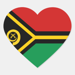 Vanuatu-Flagge-Herz-Aufkleber Herz-Aufkleber