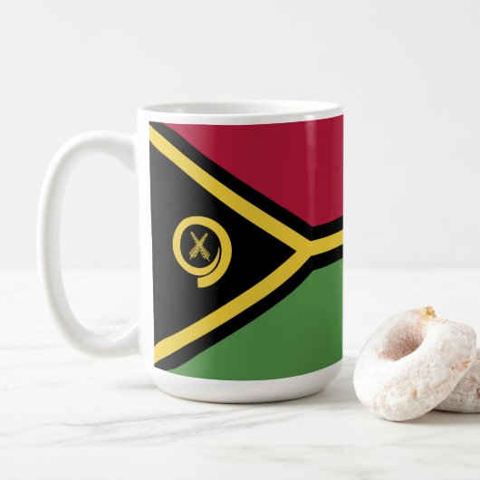 Vanuatu-Flagge Kaffeetasse (Mit Donut)