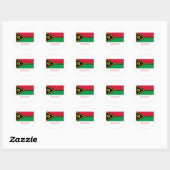 Vanuatu-Flagge mit Namen Runder Aufkleber (Blatt)