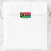 Vanuatu-Flagge mit Namen Runder Aufkleber (Tasche)