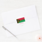 Vanuatu-Flagge mit Namen Runder Aufkleber (Umschlag)