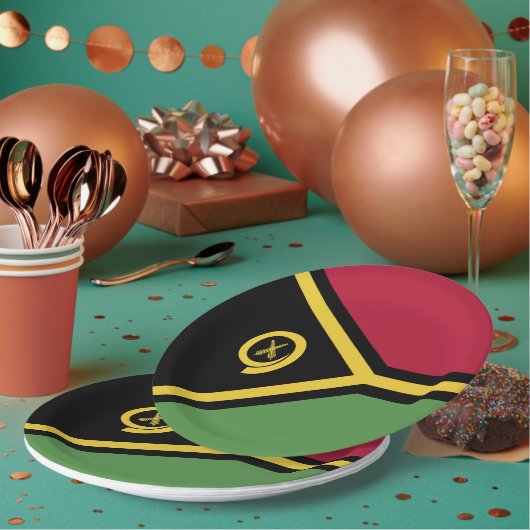 Vanuatu-Flagge Pappteller (Multi)