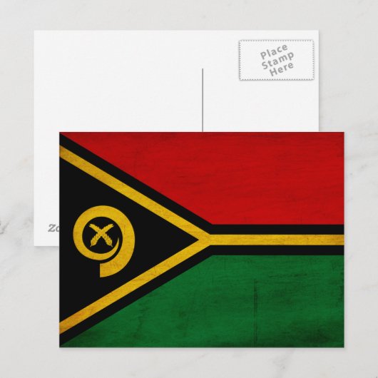 Vanuatu-Flagge Postkarte (Vorne/Hinten)