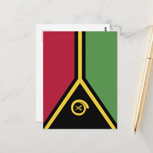 Vanuatu-Flagge Postkarte (Vorderseite/Rückseite Beispiel)
