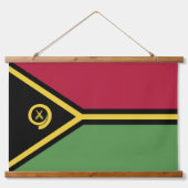Vanuatu-Flagge Wandteppich Mit Holzrahmen (Vorderseite 2)