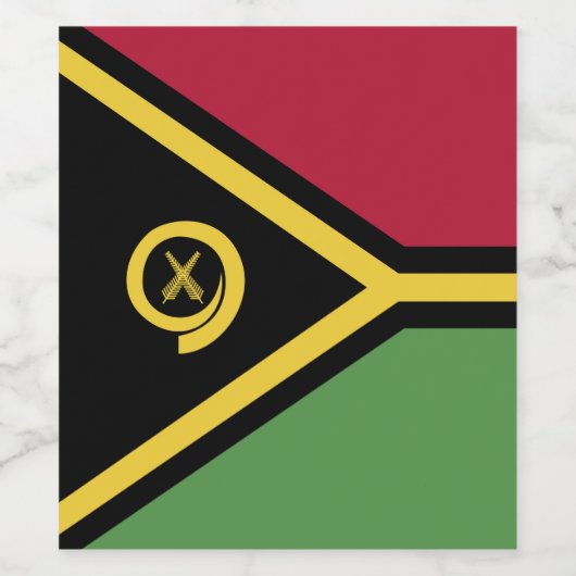 Vanuatu-Flagge Weinetikett (Einzelnes Label)