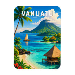 Vanuatu-Illustration Reise Kunst Vintage Magnet