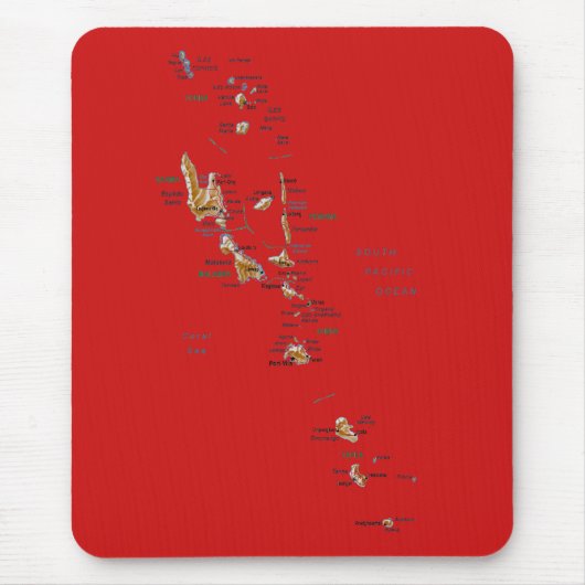 Vanuatu Karte Mousepad (Vorne)