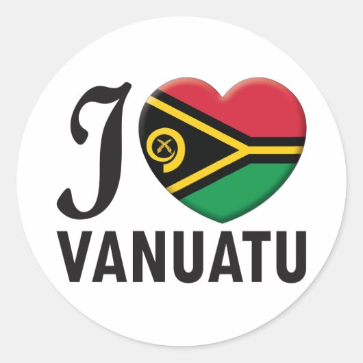 Vanuatu Liebe Runder Aufkleber (Vorderseite)