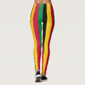 Vanuatu National Flag Colors Vertikal gestreift Leggings (Rückseite)