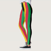 Vanuatu National Flag Colors Vertikal gestreift Leggings (Links)