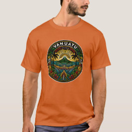 Vanuatu Oceania Badge, Regenvulkan Emblem T-Shirt