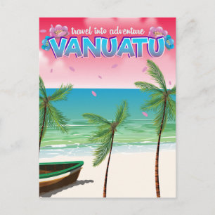 Vanuatu "Reise in das Abenteuer" Reiseposter. Postkarte
