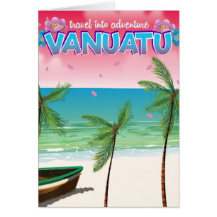 Vanuatu "Reise ins Abenteuer" Reiseplakat.