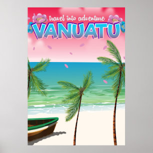 Vanuatu "Reise ins Abenteuer" Reiseplakat. Poster