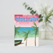 Vanuatu "Reise ins Abenteuer" Reiseplakat. Postkarte (Stehend Vorderseite)