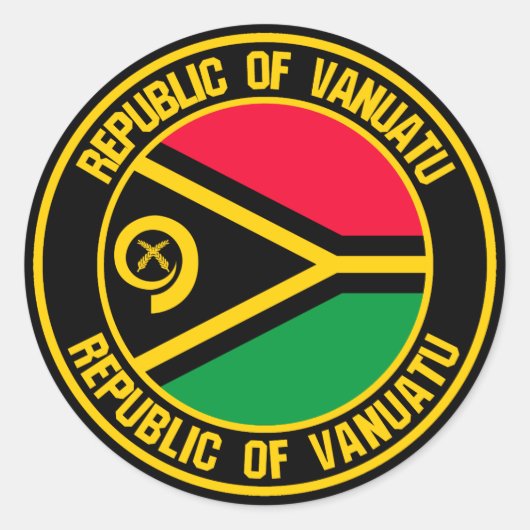 Vanuatu RundEmblem Runder Aufkleber (Vorderseite)