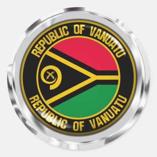 Vanuatu RundEmblem Runder Aufkleber (Vorderseite)