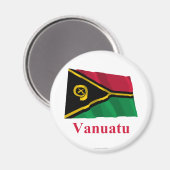 Vanuatu Waving Flag mit Namen Magnet (Vorderseite/Rückseite)