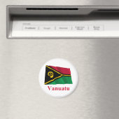 Vanuatu Waving Flag mit Namen Magnet (In Situ (Geschirrspüler))