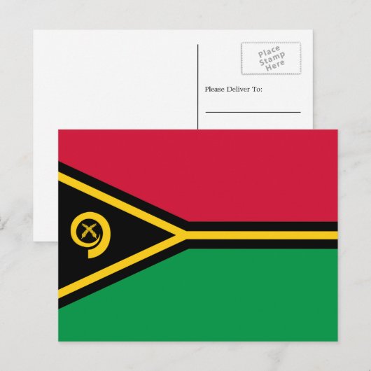 Vanuatuanische Flagge, Flagge von Vanuatu Postkarte (Vorne/Hinten)