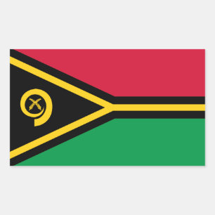 Vanuatuanische Flagge, Flagge von Vanuatu Rechteckiger Aufkleber