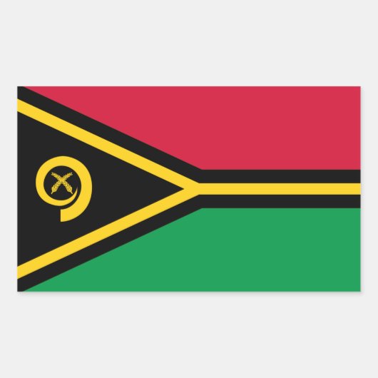 Vanuatuanische Flagge, Flagge von Vanuatu Rechteckiger Aufkleber (Vorderseite)