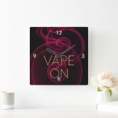 Vape auf dunklem rosa Rauche Große Wanduhr (Zuhause)