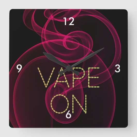 Vape auf dunklem rosa Rauche Große Wanduhr (Vorderseite)