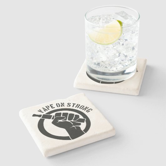 Vape auf starkem steinuntersetzer (Seitenansicht)