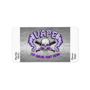 Vape DIY E-Juice Label Lila Skull by VapeGoat Adressaufkleber