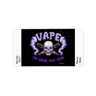 Vape DIY E-Juice Label Lila Skull by VapeGoat Adressaufkleber