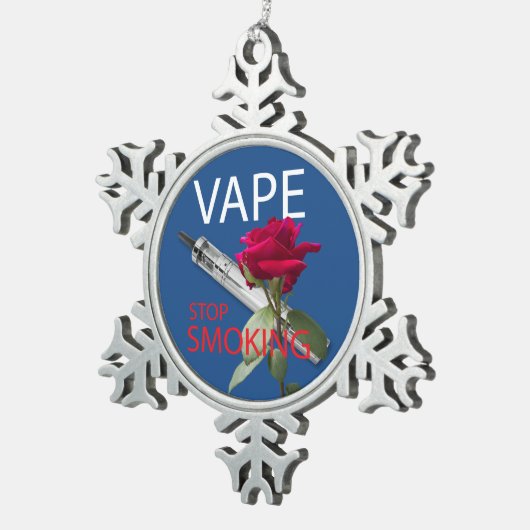 Vape. Hör auf zu rauchen Schneeflocken Zinn-Ornament (Rechts)