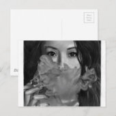 Vape Lady Smoking Hot Design Postkarte (Vorne/Hinten)