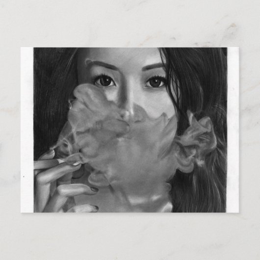 Vape Lady Smoking Hot Design Postkarte (Vorderseite)