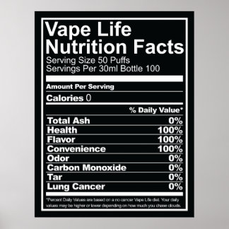 Vape Life Nutrition Fakten Poster
