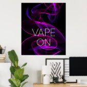 Vape on Dark Pink Smoke Poster drucken (Heimbüro)