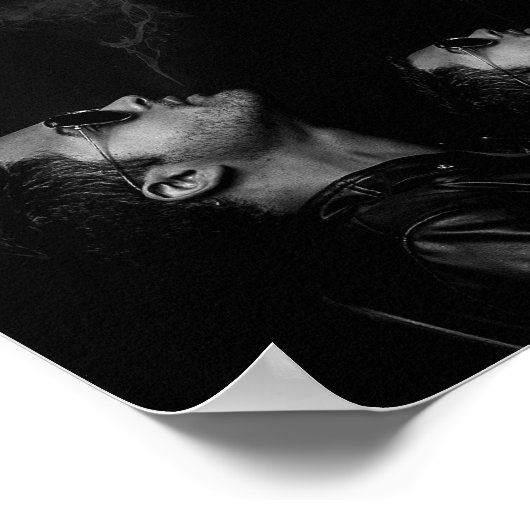 Vape on Man blasst Rauchplakat Poster (Ecke)