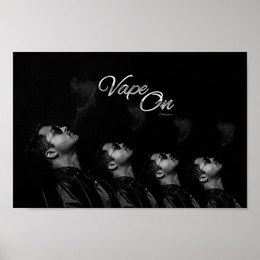Vape on Man blasst Rauchplakat Poster (Vorne)