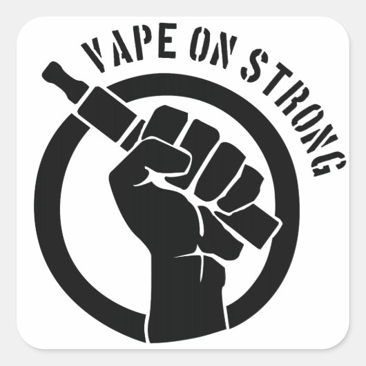 Vape on Strong Quadratischer Aufkleber (Vorderseite)