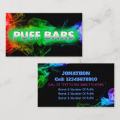 Vape Puff Bar Black Business Card Visitenkarte (Vorne/Hinten)