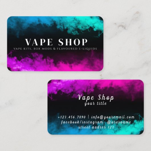 Vape Shop Business Card Visitenkarte (Vorne/Hinten)