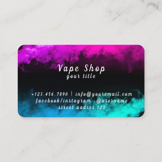 Vape Shop Business Card Visitenkarte (Rückseite)