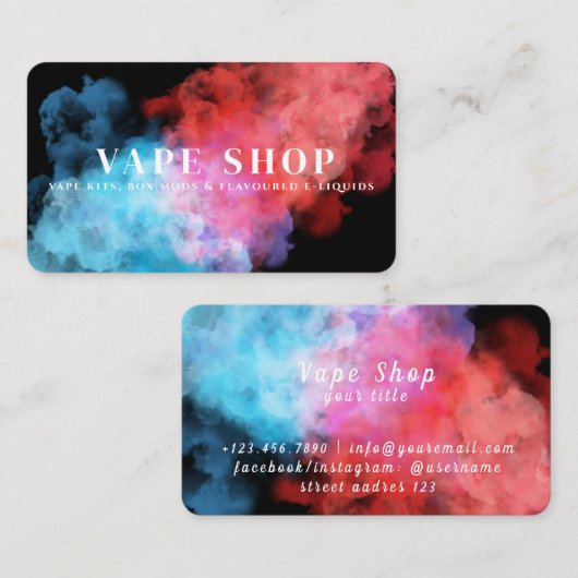 Vape Shop Business Card Visitenkarte (Vorne/Hinten)