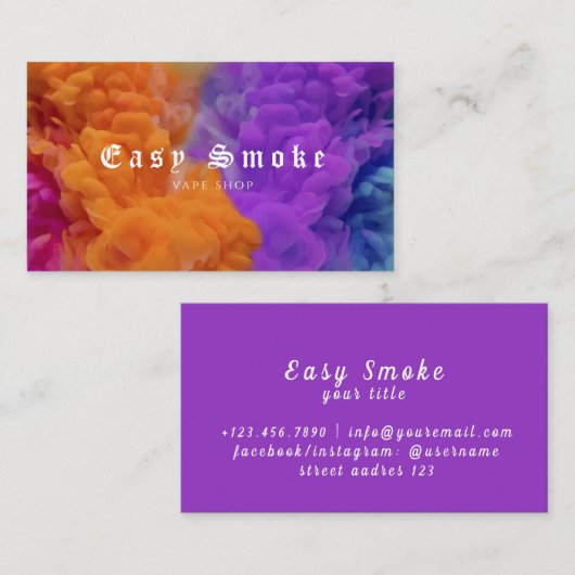 Vape Shop Business Card Visitenkarte (Vorne/Hinten)