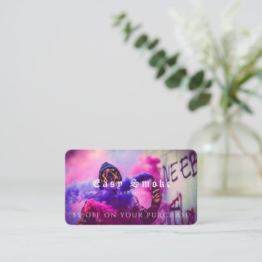 Vape Shop Business Rabattkarte Visitenkarte (Stehend Vorderseite)